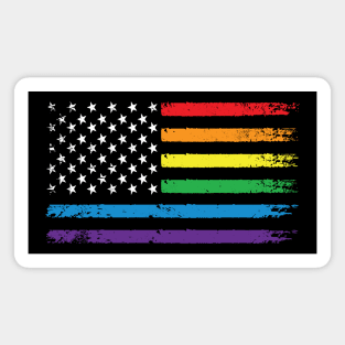 LGBT Rainbow American Flag | LGBTQ 4th of July | Gay Pride Month Magnet
